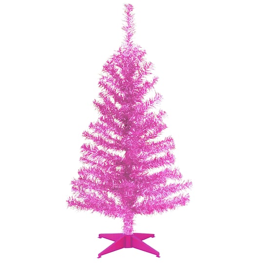 3Ft Unlit Pink Tinsel Artificial Christmas Tree By National Tree Company | 3 ft | Michaels®